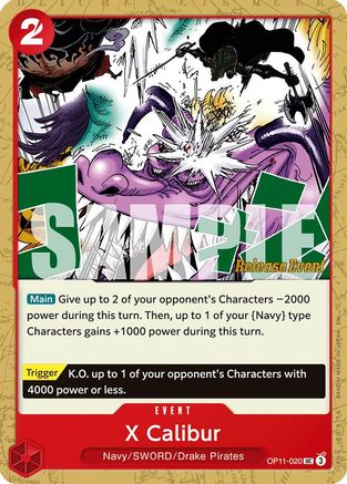 (OP11-020) X Calibur - A Fist of Divine Speed Release Event Cards Normal