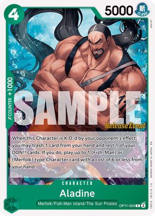 (OP11-024) Aladine - A Fist of Divine Speed Release Event Cards Normal