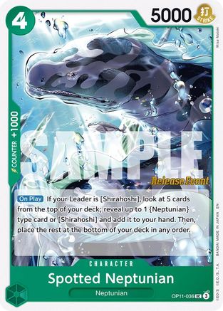 (OP11-036) Spotted Neptunian - A Fist of Divine Speed Release Event Cards Normal