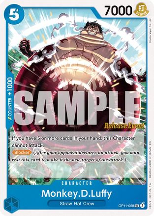 (OP11-058) Monkey.D.Luffy (058) - A Fist of Divine Speed Release Event Cards Normal