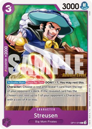 (OP11-074) Streusen - A Fist of Divine Speed Release Event Cards Normal