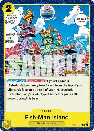 (OP11-117) Fish-Man Island - A Fist of Divine Speed Release Event Cards Normal