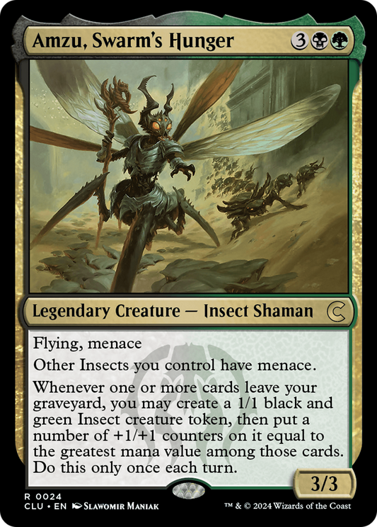 Amzu, Swarm's Hunger (CLU-024) - Ravnica: Clue Edition