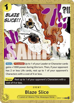 (OP07-116) Blaze Slice (Reprint) - Starter Deck 28: GREEN/YELLOW Yamato Normal