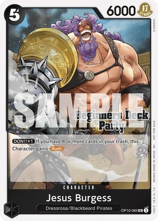 (OP10-085) Jesus Burgess (Beginners Deck Party [ST-23] - [ST-28] Participation Pack) - One Piece Promotion Cards Normal