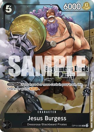 (OP10-085) Jesus Burgess (Beginners Deck Party [ST-23] - [ST-28] Winner Pack) - One Piece Promotion Cards Foil