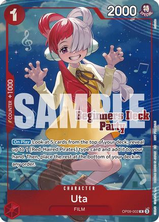 (OP09-002) Uta (Beginners Deck Party [ST-23] - [ST-28] Winner Pack) - One Piece Promotion Cards Foil