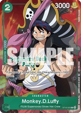 (ST16-005) Monkey.D.Luffy (Beginners Deck Party [ST-23] - [ST-28] Winner Pack) - One Piece Promotion Cards Foil