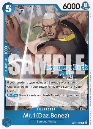 (EB01-027) Mr. 1 (Daz.Bonez) (Beginners Deck Party [ST-23] - [ST-28] Participation Pack) - One Piece Promotion Cards Normal