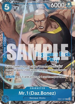 (EB01-027) Mr. 1 (Daz.Bonez) (Beginners Deck Party [ST-23] - [ST-28] Winner Pack) - One Piece Promotion Cards Foil