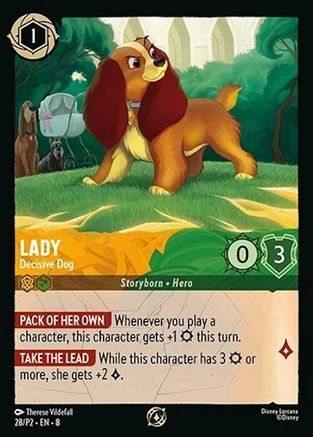 (028/P2)  Lady - Decisive Dog - Disney Lorcana Promo Cards  Cold Foil
