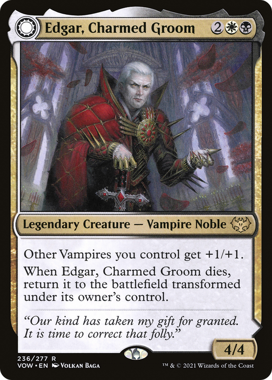 Edgar, Charmed Groom (VOW-236) - Innistrad: Crimson Vow: (Double Faced Transform) Foil