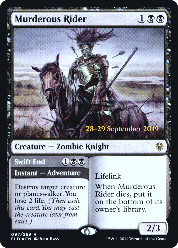 Murderous Rider // Swift End (PRE-97S) - Throne of Eldraine Promos (Prerelease) Foil