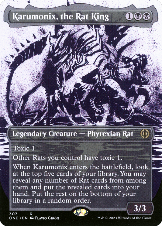 Karumonix, the Rat King (Showcase) (ONE-307) - Phyrexia: All Will Be One: (Showcase) (Borderless) Foil