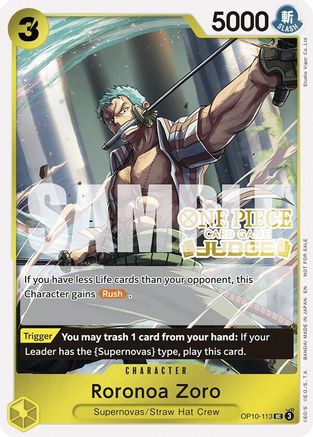 (OP10-113) Roronoa Zoro (Judge Pack Vol. 6) - One Piece Promotion Cards Foil