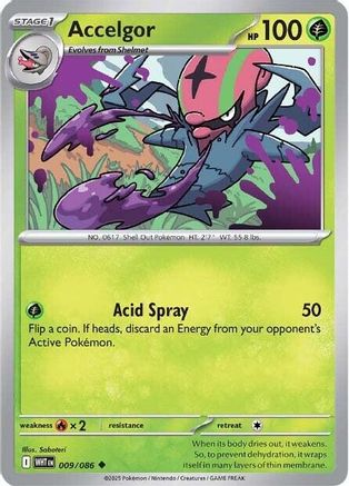 Accelgor (9/086) - SV White Flare Reverse Holofoil - Uncommon