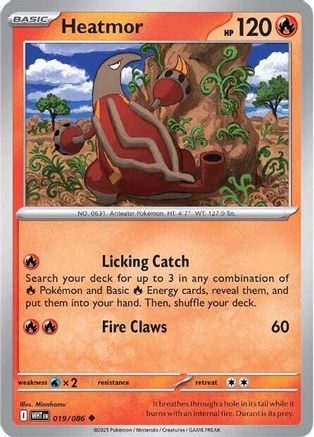 Heatmor (19/086) - SV White Flare Reverse Holofoil - Uncommon