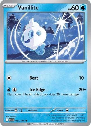 Vanillite (27/086) - SV White Flare Reverse Holofoil - Common