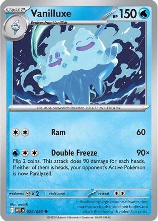 Vanilluxe (29/086) - SV White Flare Reverse Holofoil - Uncommon