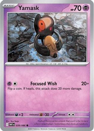 Yamask (39/086) - SV White Flare Reverse Holofoil - Common