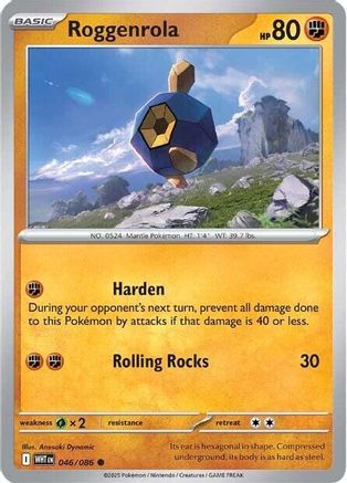 Roggenrola (46/086) - SV White Flare Reverse Holofoil - Common