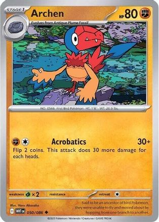 Archen (50/086) - SV White Flare Reverse Holofoil - Uncommon