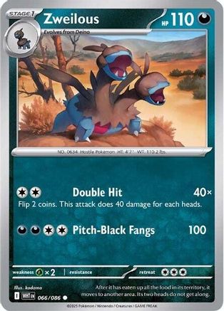 Zweilous (66/086) - SV White Flare Reverse Holofoil - Common