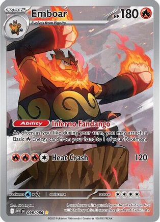 Emboar 098/086 - SV White Flare Holofoil - Illustration Rare