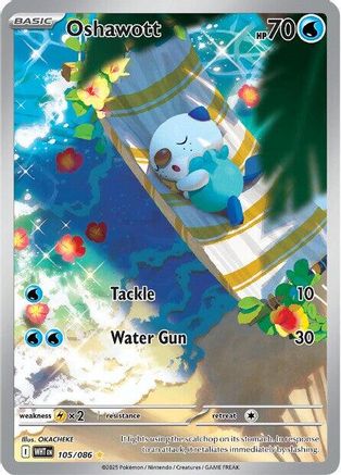Oshawott (105/086) - SV White Flare Holofoil - Illustration Rare