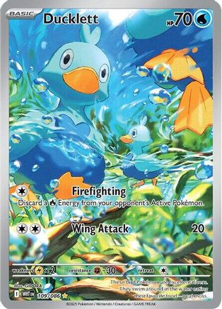 Ducklett 109/086 - SV White Flare Holofoil - Illustration Rare