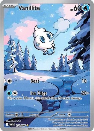 Vanillite (111/086) - SV White Flare Holofoil - Illustration Rare