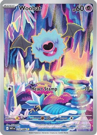 Woobat (119/086) - SV White Flare Holofoil - Illustration Rare