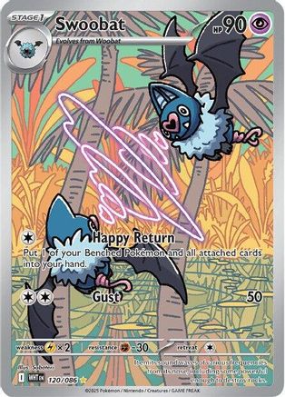 Swoobat (120/086) - SV White Flare Holofoil - Illustration Rare