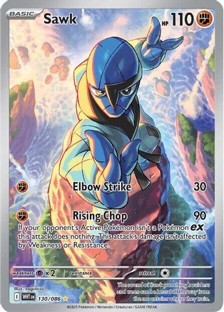 Sawk (130/086) - SV White Flare Holofoil - Illustration Rare