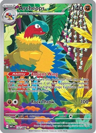 Archeops (132/086) - SV White Flare Holofoil - Illustration Rare