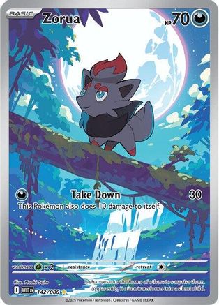 Zorua (142/086) - SV White Flare Holofoil - Illustration Rare