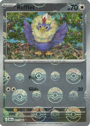 Rufflet (Poke Ball Pattern) (77/086) - SV Black Bolt Holofoil - Common