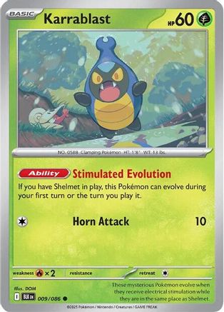 Karrablast (9/086) - SV Black Bolt Reverse Holofoil - Common