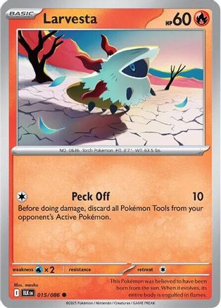 Larvesta (15/086) - SV Black Bolt Reverse Holofoil - Common