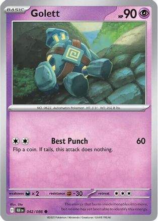 Golett (42/086) - SV Black Bolt Reverse Holofoil - Common