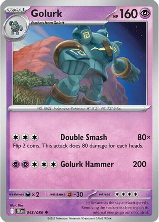 Golurk (43/086) - SV Black Bolt Reverse Holofoil - Uncommon