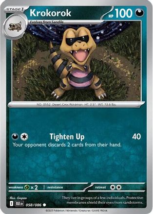 Krokorok (58/086) - SV Black Bolt Reverse Holofoil - Common