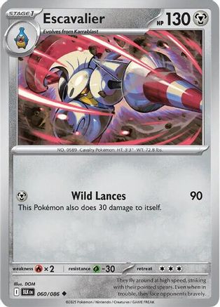 Escavalier 060/086 - SV Black Bolt Reverse Holofoil - Common