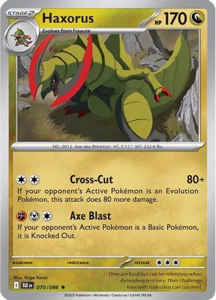 Haxorus (70/086) - SV Black Bolt Reverse Holofoil - Rare