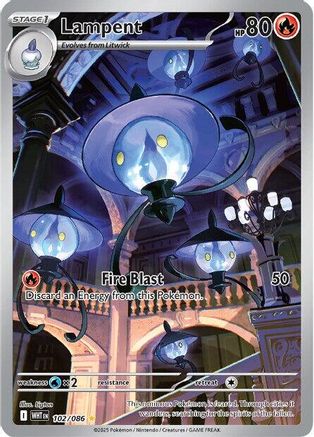 Lampent (102/086) - SV White Flare Holofoil - Illustration Rare