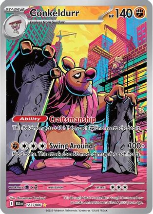 Conkeldurr (127/086) - SV Black Bolt Holofoil - Illustration Rare