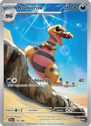 Krokorok (136/086) - SV Black Bolt Holofoil - Illustration Rare