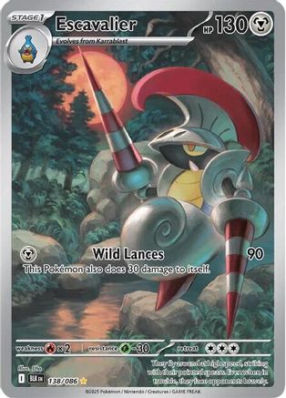 Escavalier 138/086 - SV Black Bolt Holofoil - Illustration Rare