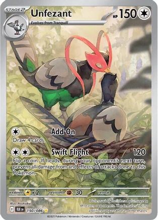 Unfezant (150/086) - SV Black Bolt Holofoil - Illustration Rare
