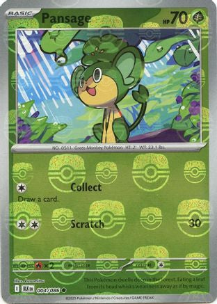 Pansage (Master Ball Pattern) (4/086) - SV Black Bolt Holofoil - Common